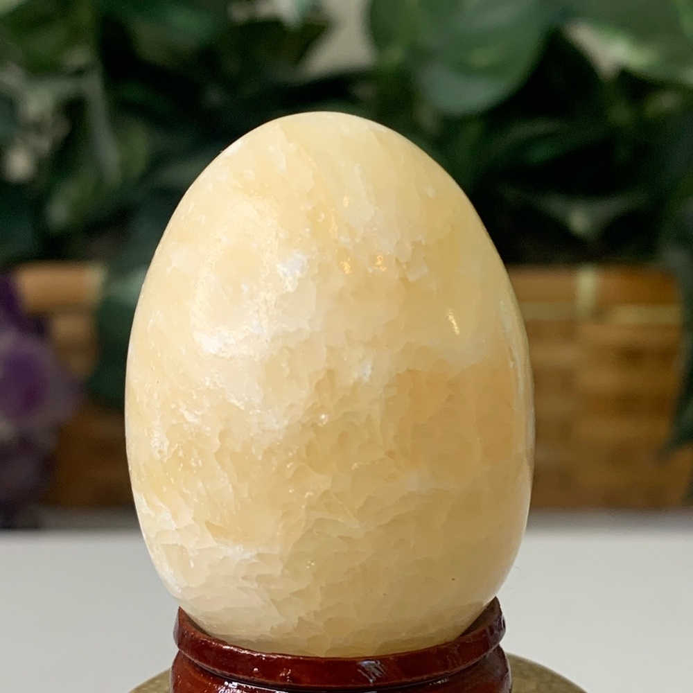 Yellow Calcite Egg Polished Crystal Healing Chakra Stone Meditation Rock 2" 50MM